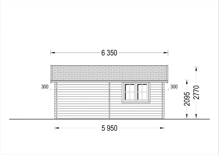 Doppelgarage aus Holz (44 mm) 6x6 m, 36 m²