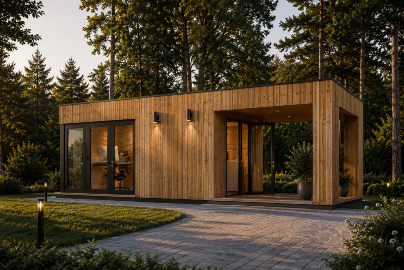 Gartenhaus PREMIUM mit Terrasse 5x3 m, 15 m² + 9 m² Isoliert Extra Isoliert