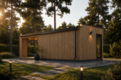 Gartenhaus PREMIUM (Isoliert, SIPS), 5x3 m, 15 m² Mit Terrasse 3x3 m, 9 m² – Bild 4