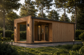 Gartenhaus PREMIUM (Isoliert, SIPS), 5x3 m, 15 m² Mit Terrasse 3x3 m, 9 m² – Bild 5