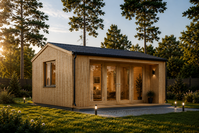 Gartenhaus TAURUS (34mm + Holzverschalung), 5,5x4m, 22m²