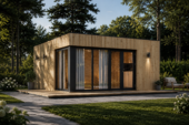 Premium Gartenhaus TOBI (34–44 mm + Holzverschalung), 6×5 m – 30 m² Isoliert