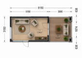 Gartenhaus PREMIUM (Isoliert, SIPS), 5x3 m, 15 m² Mit Terrasse 3x3 m, 9 m² – Bild 6