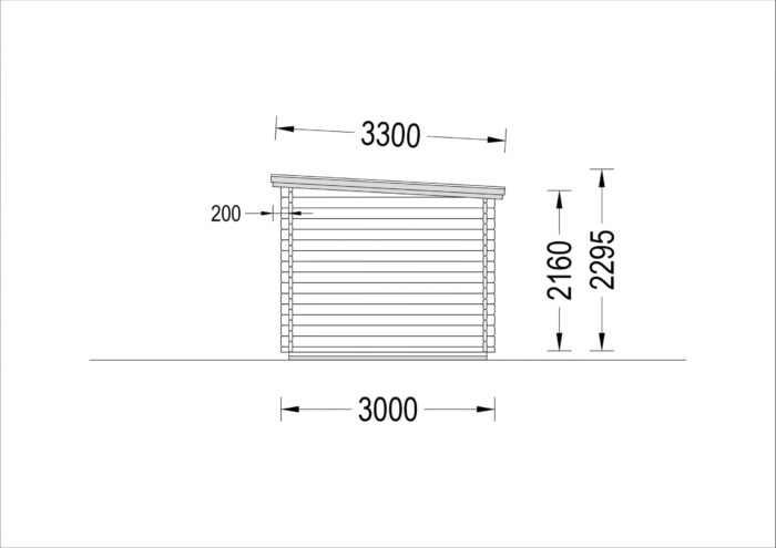 Gartenhaus mit Terrasse KATI (28 mm), 5x3 m, 7.5 m² + 7.5 m²