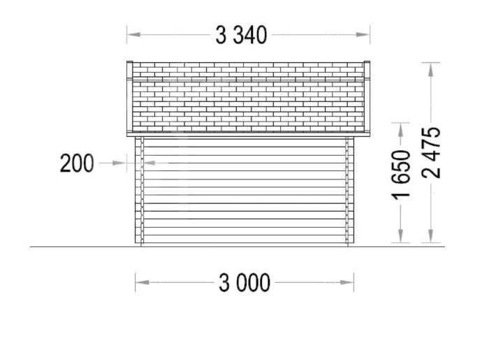 Gartenhaus OHIO (34 mm), 3x3 m, 9 m²