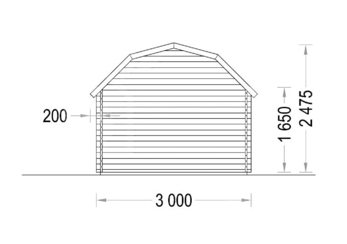 Gartenhaus OHIO (34 mm), 3x3 m, 9 m²