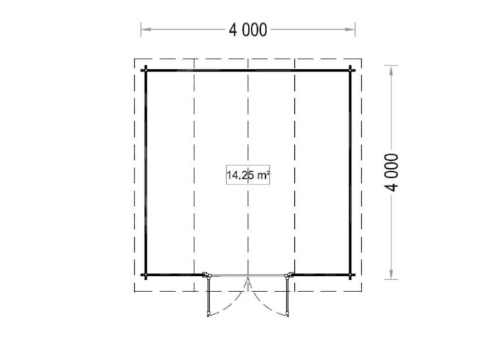 Gartenhaus OHIO (34 mm), 4x4 m, 16 m²