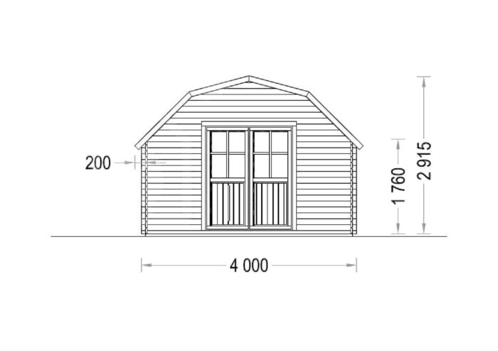 Gartenhaus OHIO (34 mm), 4x4 m, 16 m²