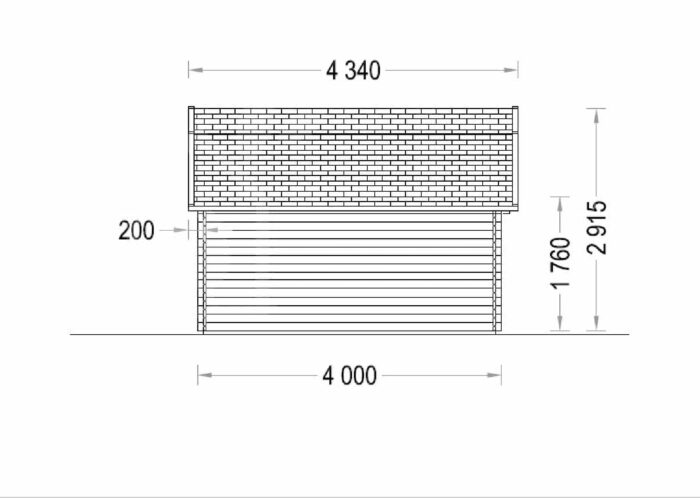 Gartenhaus OHIO (34 mm), 4x4 m, 16 m²