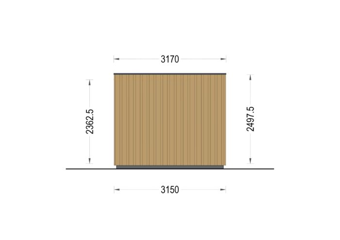 Premium Gartenhaus Tobi (34mm + Holzverschalung), 6x3m, 18m²