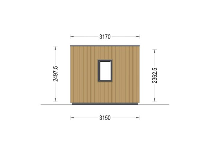 Premium Gartenhaus Tobi (34mm + Holzverschalung), 6x3m, 18m²