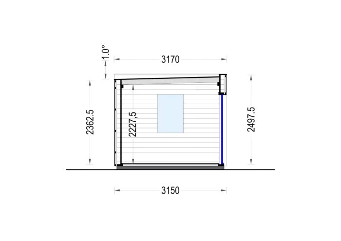 Premium Gartenhaus Tobi (34mm + Holzverschalung), 6x3m, 18m²