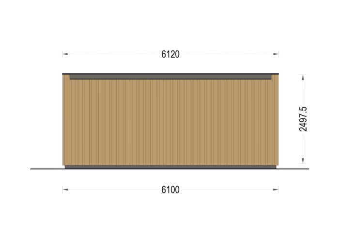 Premium Gartenhaus Tobi (34mm + Holzverschalung), 6x4m, 24m²