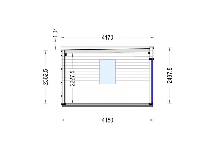 Premium Gartenhaus Tobi (34mm + Holzverschalung), 6x4m, 24m²