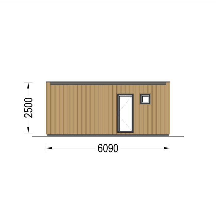 Premium Gartenhaus Tobi (34mm + Holzverschalung), 6x5m, 18m²