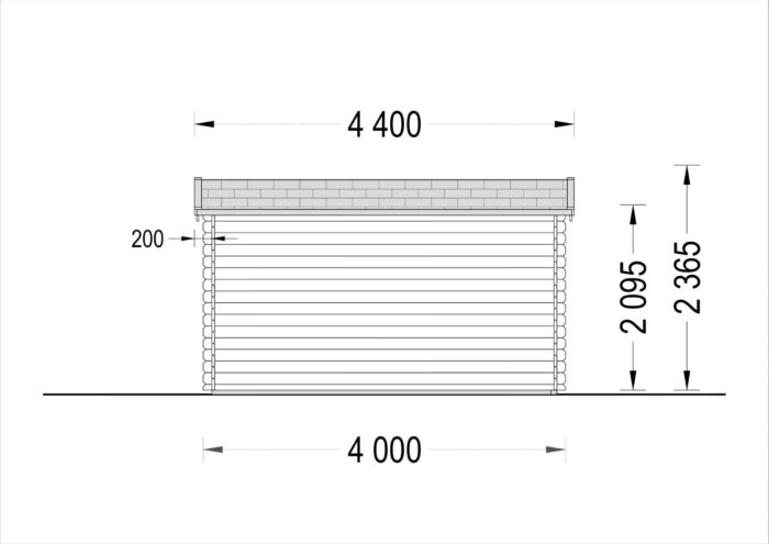 Gartenhaus Meran, 4x3m, 12m²