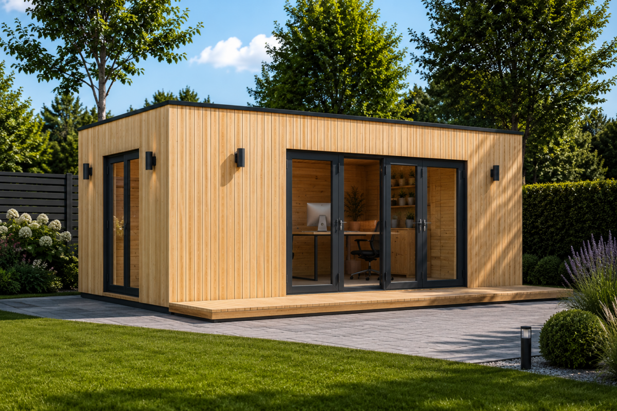 Premium Gartenhaus (34 mm + Holzverschalung) 7x4 m, 28 m²