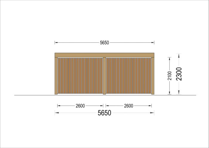 Carport aus Holz für 1 Auto mit Schuppen und Seitenwand LUNA F PLUS, 4.9x5.6 m