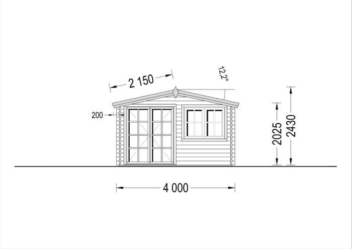 Gartenhaus WIEN 4x3m, 25m²