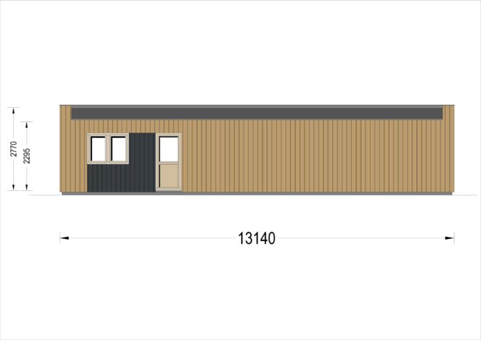 Holzhaus KULM 3 (66 mm + Holzverschalung) 70m² Isoliert