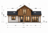 Holzwohnhaus DACHSTEIN , 66 mm + Holzverschalung), 108 m² + 13 m² Terrasse – Bild 6