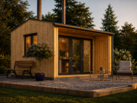 Gartenhaus TAURUS (34mm + Holzverschalung ), 4x4m, 16m² Isoliert
