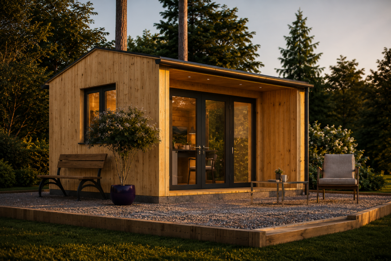 Gartenhaus TAURUS (34mm + Holzverschalung ), 4x4m, 16m² Isoliert
