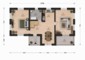 Holzwohnhaus DACHSTEIN , 66 mm + Holzverschalung), 108 m² + 13 m² Terrasse – Bild 3