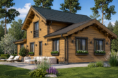Holzwohnhaus DACHSTEIN , 66 mm + Holzverschalung), 108 m² + 13 m² Terrasse – Bild 4