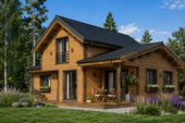 Holzwohnhaus DACHSTEIN , 66 mm + Holzverschalung), 108 m² + 13 m² Terrasse – Bild 5