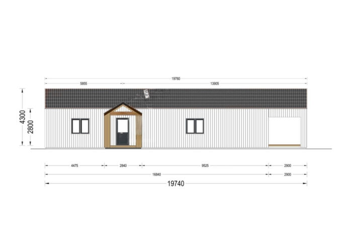 Holzwohnhaus TAUERN (Isoliert, 66 mm + Holzverschalung), 127 m²