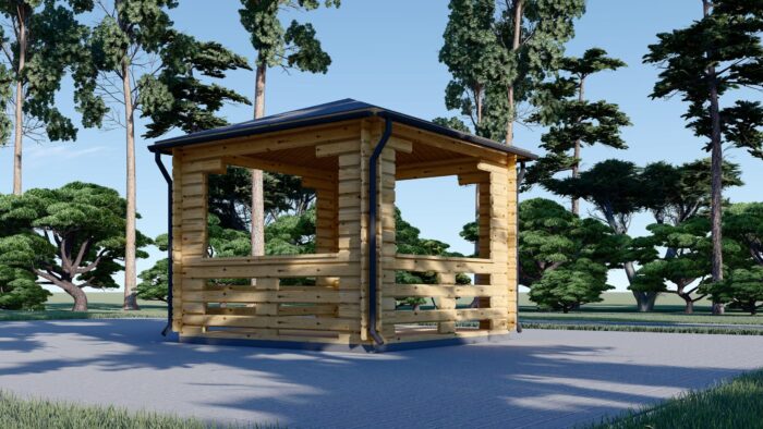 Gartenpavillon FERL (44mm), 3x3m, 9m²