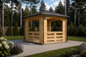 Gartenpavillon FERL (44mm), 3x3m, 9m² – Bild 2