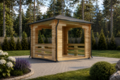 Gartenpavillon FERL (44mm), 3x3m, 9m²