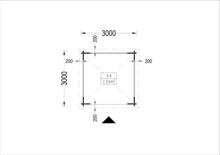 Gartenpavillon FERL (44mm), 3x3m, 9m²