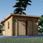 Einzelgarage mit Pultdach (44 mm), 4x6 m, 24 m²