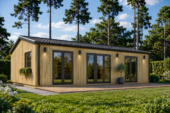 Blockbohlenhaus ARNOLD (44mm + Holzverschalung), 43m²