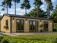 Blockbohlenhaus ARNOLD (44mm + Holzverschalung), 43m² Isoliert