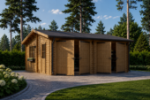 Doppelgarage aus Holz TWIN (44mm) 6x6m, 36m²
