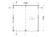 Doppelgarage aus Holz TWIN (44mm) 6x6m, 36m² – Bild 5