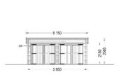 Doppelgarage aus Holz mit Pultdach (44 mm), 6x5 m, 30 m² – Bild 9