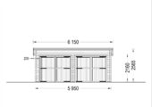 Doppelgarage aus Holz mit Pultdach (44 mm), 6x5 m, 30 m² – Bild 9