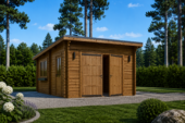 Holzgarage mit Flachdach (44 mm), 3.6x5.4 m, 20 m²