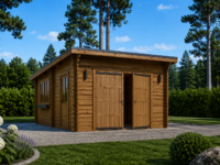 Einzelgarage mit Pultdach (44 mm), 4x6 m, 24 m²
