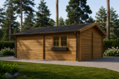 Einzelgarage aus Holz (44mm) 6x6m, 36m² – Bild 4