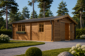 Einzelgarage aus Holz (44mm) 6x6m, 36m² – Bild 5