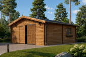 Einzelgarage aus Holz (44mm) 6x6m, 36m²