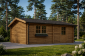 Einzelgarage aus Holz (44mm) 6x6m, 36m² – Bild 3