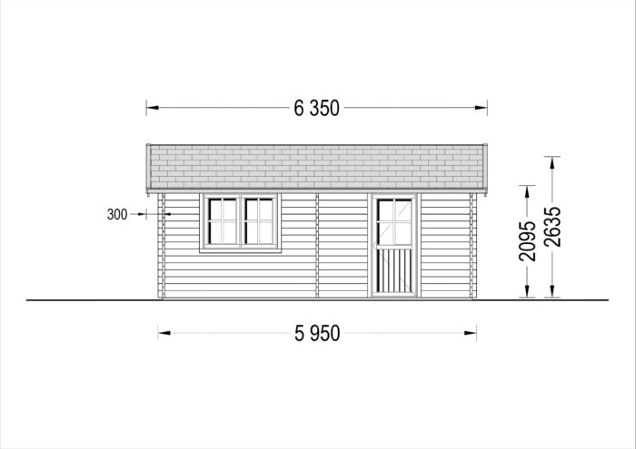 Einzelgarage aus Holz (44mm), 5x6m, 30m²