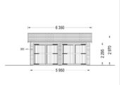 Doppelgarage aus Holz TWIN (44mm) 6x6m, 36m² – Bild 9